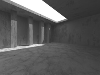 Abstract architecture background. Empty rough concrete interior