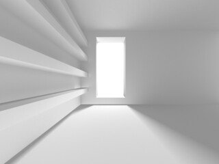 Illuminated corridor interior design. Empty Room Interior Background