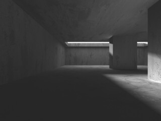 Abstract architecture background. Empty rough concrete interior