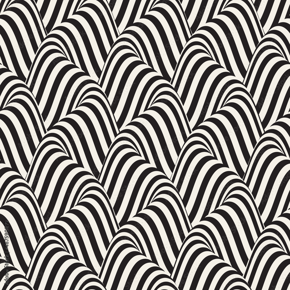 Wall mural vector seamless pattern. repeating geometric elements. stylish monochrome background design.