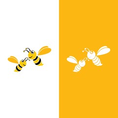 Bee logo vector icon illustration