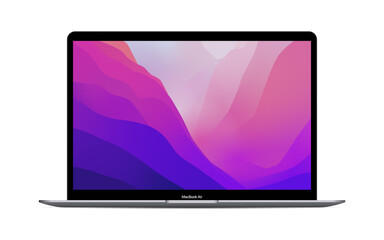 MacBook Air 2022 (macOS Monterey; vector) - obrazy, fototapety, plakaty