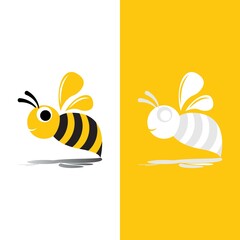 Bee logo vector icon illustration
