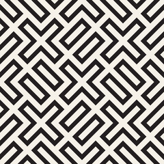 Vector seamless pattern. Repeating geometric elements. Stylish monochrome background design.