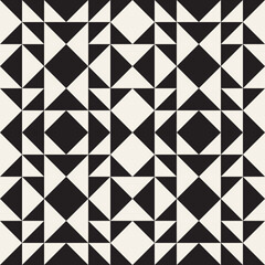 Vector seamless pattern. Repeating geometric elements. Stylish monochrome background design.