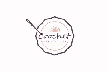 Crochet logo design, logo reference for your business. - obrazy, fototapety, plakaty