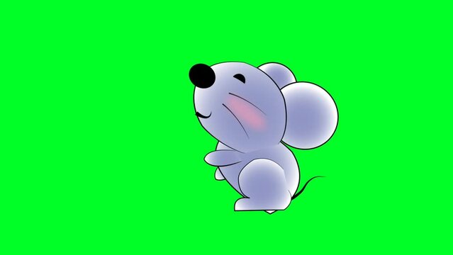 Cartoon Mouse Animation with Green Screen