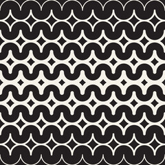 Vector seamless pattern. Repeating geometric elements. Stylish monochrome background design.
