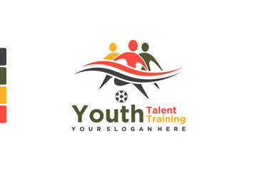 youth talent logo,football federation, reference logo for your business
