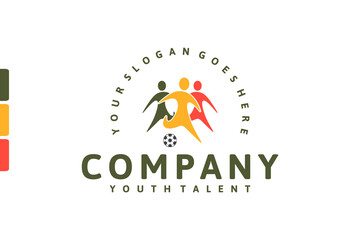 youth talent logo,football federation, reference logo for your business