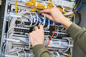 network engineer admin works with server equipment