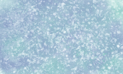 Fototapeta na wymiar レースのように雪が舞う冬の夜空の背景素材02（青、水色、白、シルバー銀）