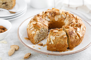 French almond cake with nuts