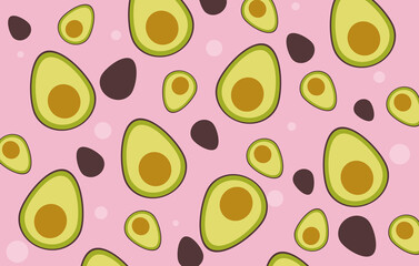 Avocado pattern with pink background