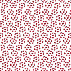 Watercolor seamless pattern with beetles, ladybugs and plants