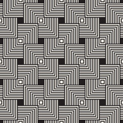 Vector seamless pattern. Repeating geometric elements. Stylish monochrome background design.