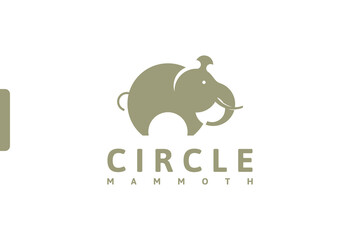 Obraz premium circle mammoth logo design, reference logo for your business