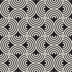 Fototapeta premium Vector seamless pattern. Repeating geometric elements. Stylish monochrome background design.