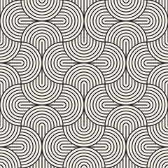Fototapeta premium Vector seamless pattern. Repeating geometric elements. Stylish monochrome background design.