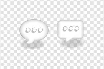 white speech bubble chat icon collection set of posters and banner sticker concept. vector 3d editable with transparent background