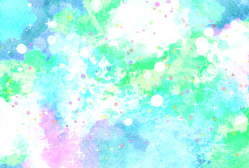 背景素材_水彩テクスチャキラキラ_黄緑