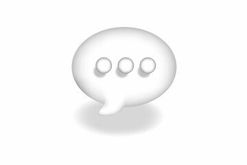 smooth white color chat icon. Banner poster and sticker concept. vector 3d editable with transparent background © Muhammad Muhdi