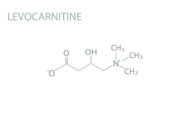 Levocarnitine molecular skeletal chemical formula.