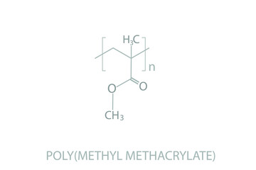 Poly(methyl methacrylate) molecular skeletal chemical formula.