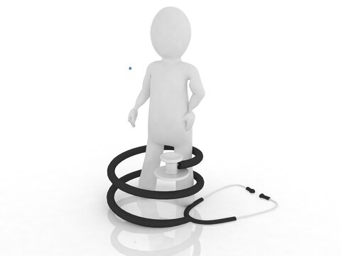 recommend clip art: 3d illustration 3d render,stethoscope doctor cartoon character standing. Confident friendly therapist. Medical clip art isolated
                    