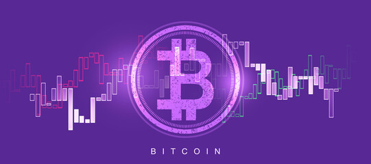 2d rendering bitcoin sign concept
