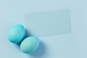 Blue eggs and Easter card