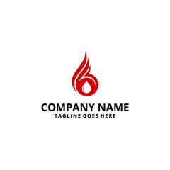 Simple and modern logo design for letter B and fire