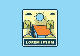 Camping in nature flat illustration