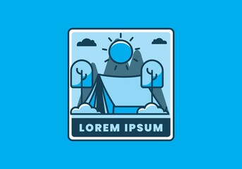 Camping in nature flat illustration