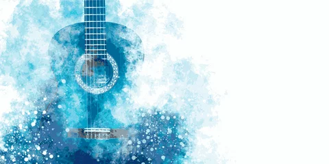 Gartenposter Guitar music illustration with abstract effects. © Salome