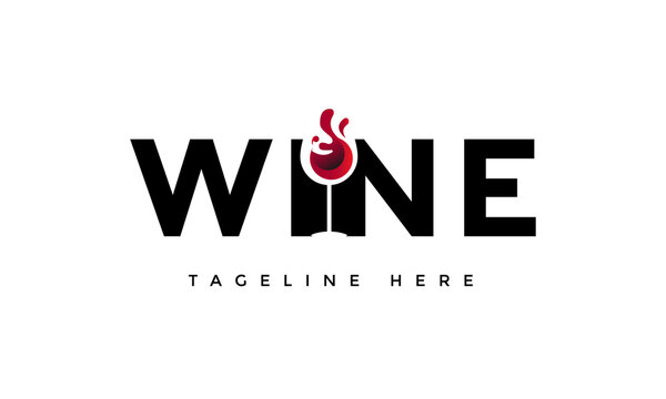 wine logo template, icon illustration vector graphic