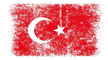 Turkey Flag Distressed Grunge Vintage Retro. Isolated on White Background