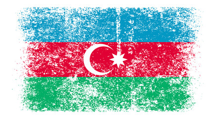 Azerbaijan Flag Distressed Grunge Vintage Retro. Isolated on White Background