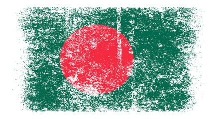Bangladesh Flag Distressed Grunge Vintage Retro. Isolated on White Background