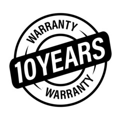 Fototapeta premium 10 years warranty, promotional vector icon, black in color