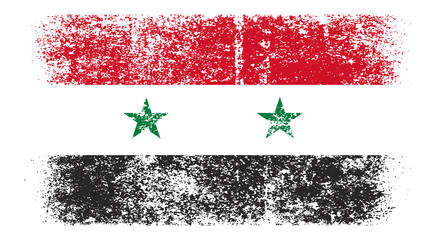 Syria Flag Distressed Grunge Vintage Retro. Isolated on White Background