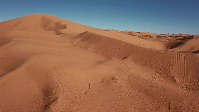 4K Footage, Aerial view of the Sahara Desert, near Taghit, Algeria 