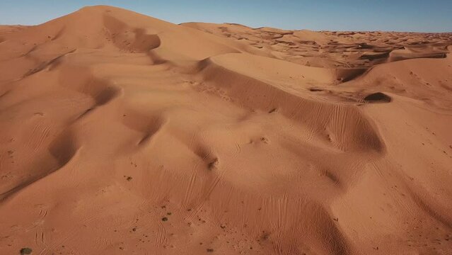4K Footage, Aerial view of the Sahara Desert, near Taghit, Algeria 