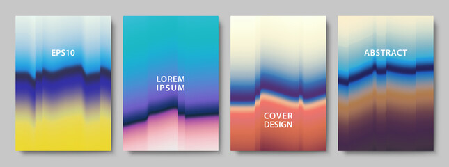 Set of Colorful Gradient Backgrounds. Blur Texture. Modern Vector Illustration without Transparency. - 487603033