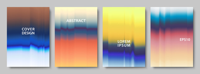 Set of Colorful Gradient Backgrounds. Blur Texture. Modern Vector Illustration without Transparency.