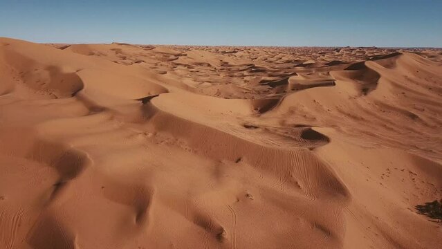 4K Footage, Aerial view of the Sahara Desert, near Taghit, Algeria 