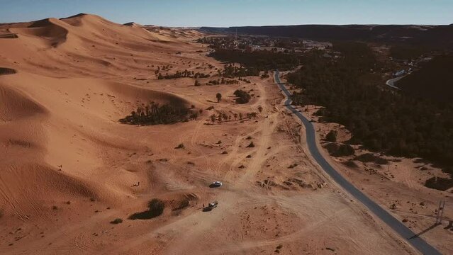 4K Footage, Aerial view of the Sahara Desert, near Taghit, Algeria 