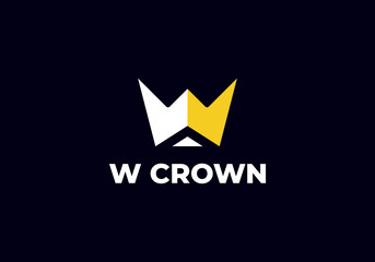 Obraz premium Modern Abstract Letter W Crown iocn vector professional premium business logo design editable template