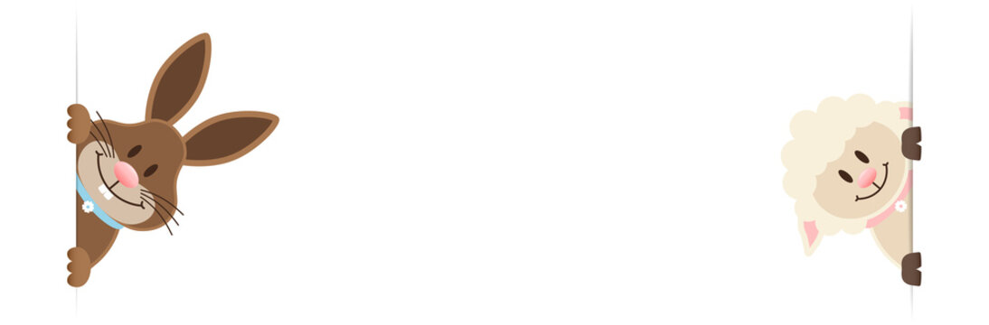 Osterhase & Schaf Banner Innen