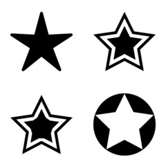 Obraz premium Stars Flat Icon Set Isolated On White Background